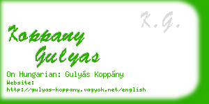 koppany gulyas business card